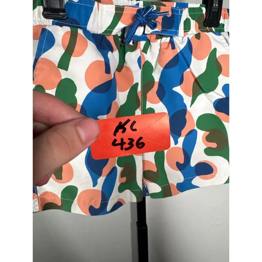 Stella McCartney Swim Short Kids Boys 4 Green Blue Seaweed Print Boxer Surf
